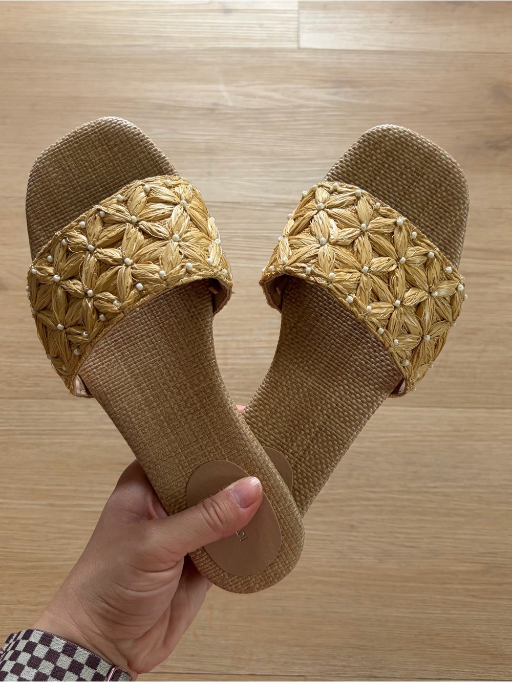 NWOT Time and Tru Woven Slide Sandals